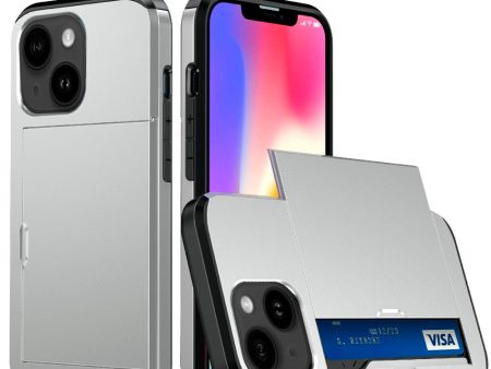 iPhone 13 Hybrid Håndværkercover m. Kortholder - Grå Online Hot Sale