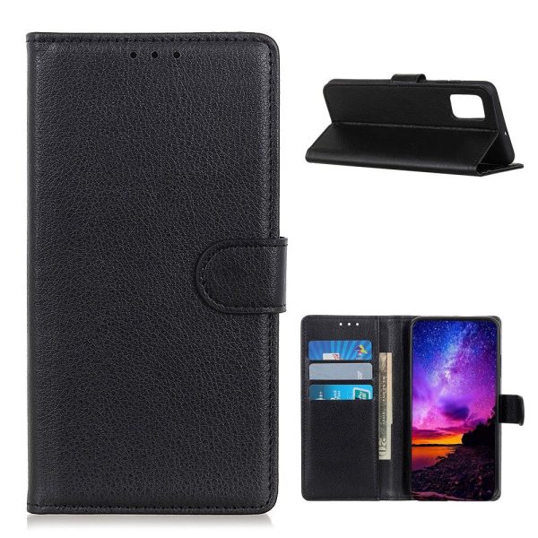 OnePlus 9 Pro Litchi Læder Cover m. Pung - Sort Hot on Sale