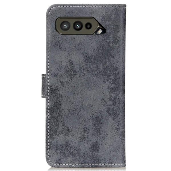 Asus ROG Phone 5 Vintage Læder Cover m. Pung - Grå Hot on Sale