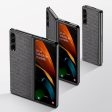 Samsung Galaxy Z Fold3 5G Carbon Fiber Læderbetrukket Cover - Sort Hot on Sale