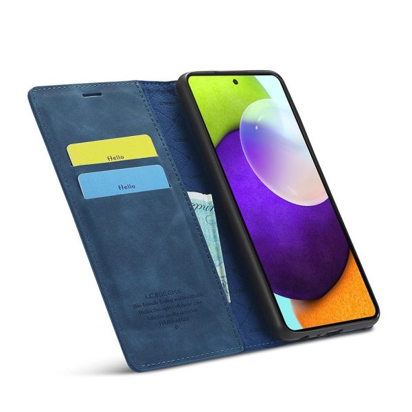 Samsung Galaxy A52s (5G) - A52 (4G - 5G) LC.IMEEKE Læder Cover m. Pung - Mørkeblå Fashion