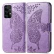 Samsung Galaxy A52s (5G)   A52 (4G   5G) Læder Cover m. Pung Sommerfugl - Lavendel For Cheap