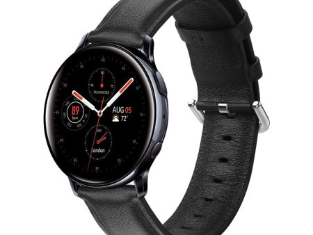 Universal Smartwatch Læder Rem (20mm) - Sort For Discount