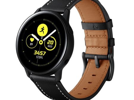 Universal Smartwatch Læder Rem (20mm) - Sort Supply