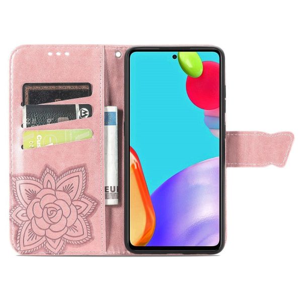 Samsung Galaxy A52s (5G)   A52 (4G   5G) Læder Cover m. Pung Sommerfugl - Rose Gold Cheap