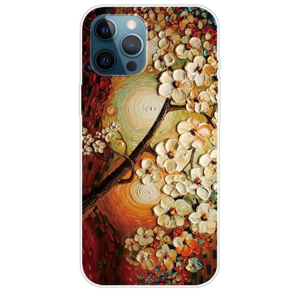 iPhone 13 Pro Max Fleksibel Plastik Cover - Gennemsigtig   Træ med Blomster Online now