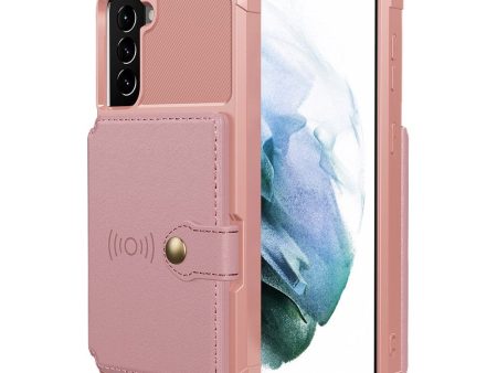 Samsung Galaxy S21 Bagside Cover m. Læder Pung & Stander - Pink Online Sale