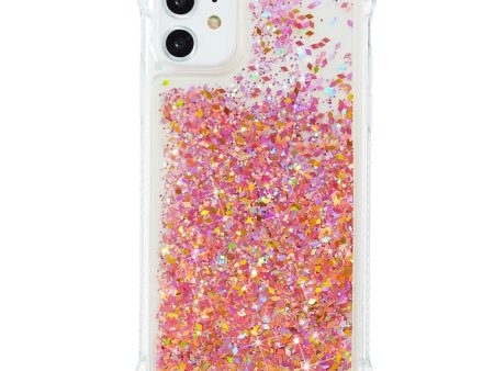 iPhone 12   12 Pro Plastik Cover m. Glitter - Gennemsigtig   Orange For Discount