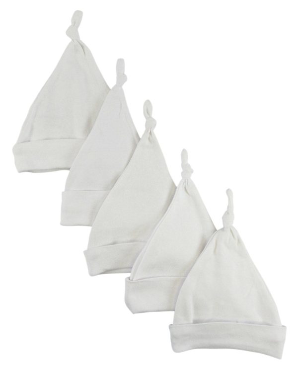 White Knotted Baby Cap (Pack of 5) Sale