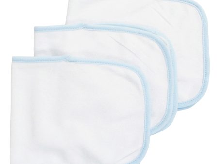 Baby Burpcloth With Blue Trim (Pack of 3) Fashion