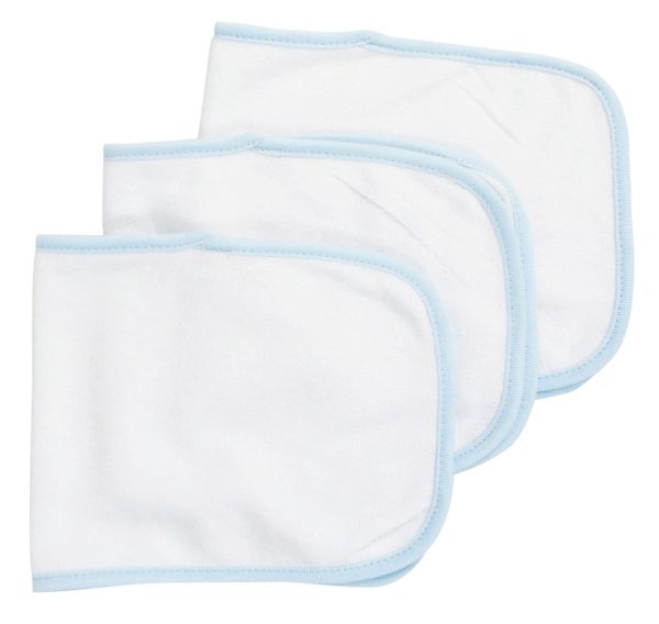 Baby Burpcloth With Blue Trim (Pack of 3) Fashion