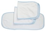 Baby Burpcloth With Blue Trim (Pack of 3) Fashion