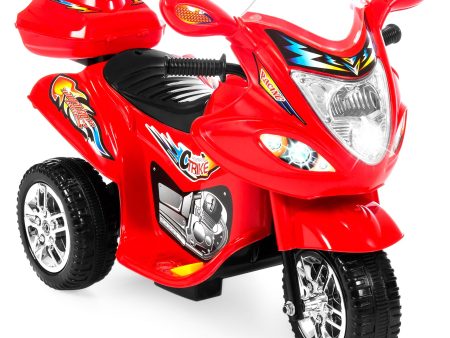 Best Choice Products 6V Kids Battery Powered Electric 3-Wheel Motorcycle Bike Ride-On Toy w  LED Lights, Music, Horn, Storage - Red Cheap