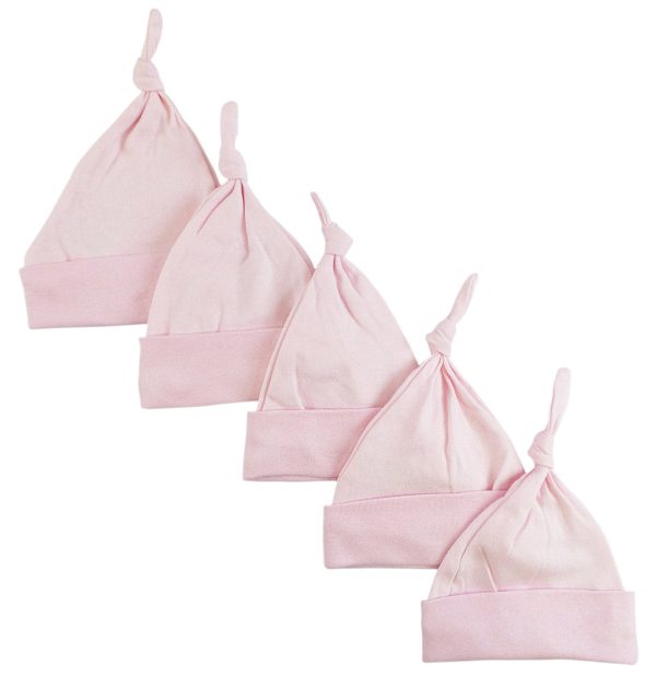 Pink Knotted Baby Cap (Pack of 5) Supply