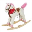 Best Choice Products Plush Rocking Horse Pony Ride On Toy w  Sounds - White Sale