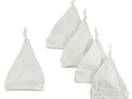 White Knotted Baby Cap (Pack of 5) Sale