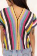 RAINBOW STRIPE V-NECK For Discount