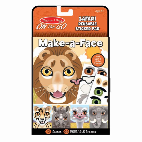 Melissa and Doug Safari Make-a-Face Reusable Sticker Pad Online Sale