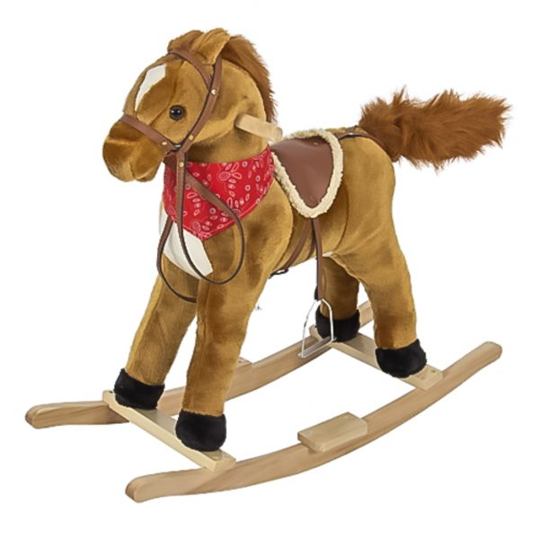 Best Choice Products Plush Rocking Horse Pony Ride On Toy w  Sounds - White Sale