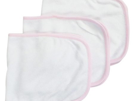 Baby Burpcloth With Pink Trim (Pack of 3) Online