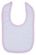 White Terry Bib with Pink Trim For Discount