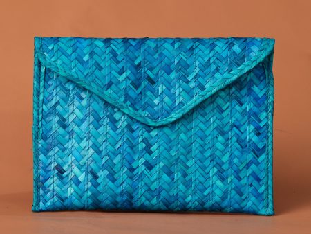 PALM CLUTCH   TURQUOISE For Sale