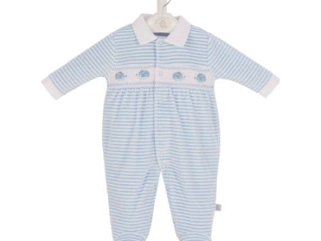 Dandelion Little Hedgehog Smocked Velour Sleepsuit For Cheap