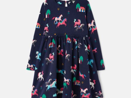 Joules Hampton Long Sleeve Dress Navy Ponies Supply