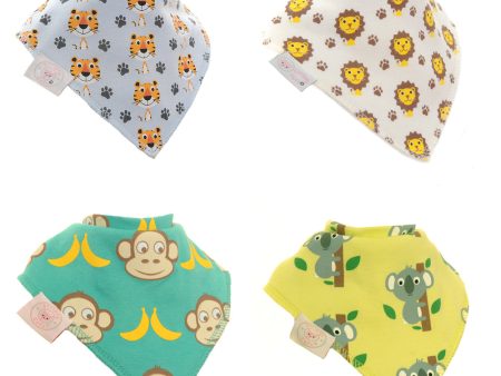 Bandana Dribble Bibs 4 Pack Safari Online Hot Sale