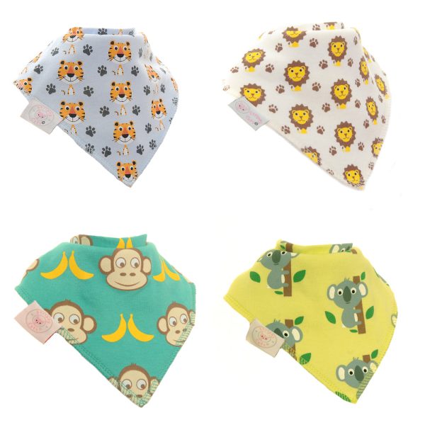 Bandana Dribble Bibs 4 Pack Safari Online Hot Sale