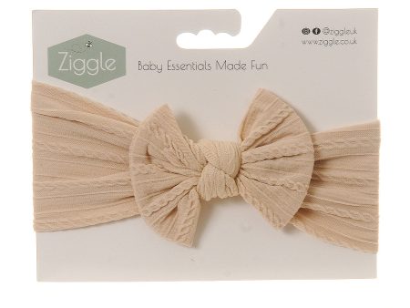 Ziggle Top Bow Turban Headband Cream Discount