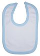 White Interlock Bib Blue Binding Cheap