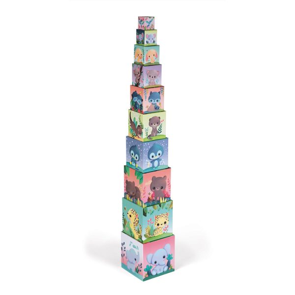 Janod Stacking Cubes Cute Animals Hot on Sale