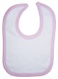 White Interlock Bib Pink Binding Online