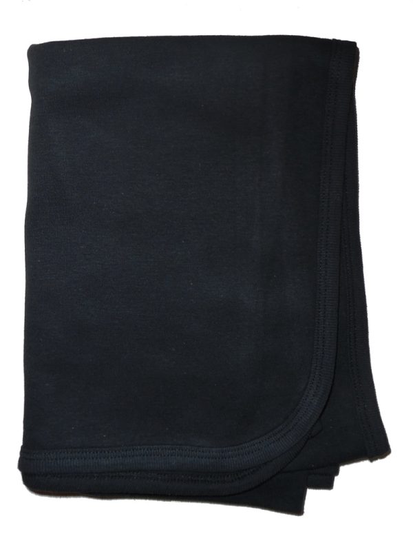 Black Interlock Receiving Blanket Online Hot Sale