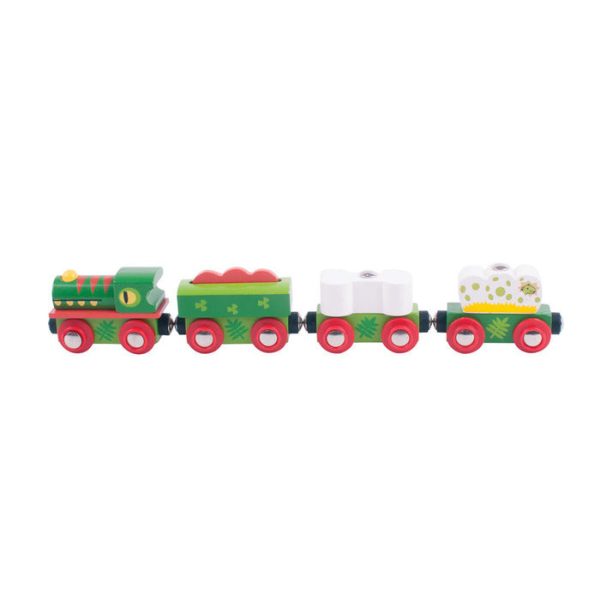 BigJigs Dinosaur Railway Engine and Carriages For Discount