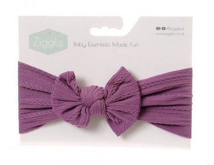 Ziggle Top Bow Turban Headband Lilac Fashion