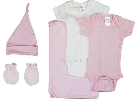 Newborn Baby Girl 5 Pc Layette Baby Shower Gift Set For Sale