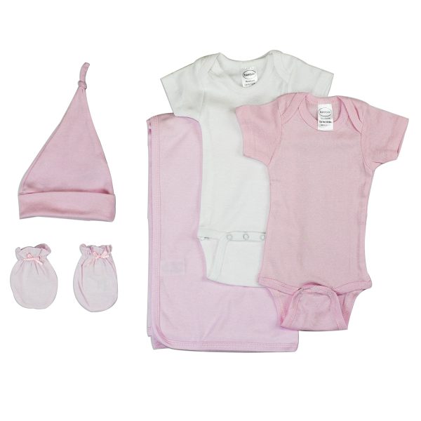 Newborn Baby Girl 5 Pc Layette Baby Shower Gift Set For Sale