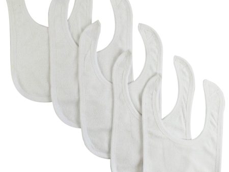 Solid White Bib (Pack of 5) Online now