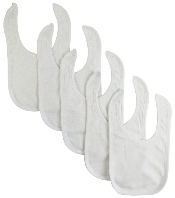 Solid White Bib (Pack of 5) Online now