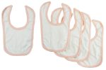 White Interlock Bib Pink Binding (Pack of 5) Online now