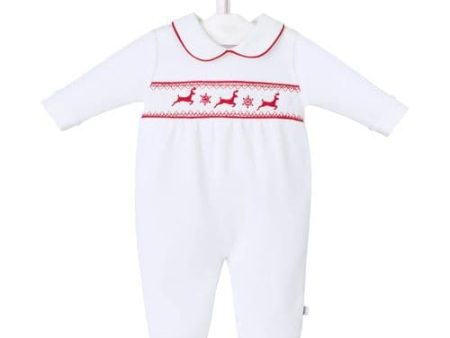 Dandelion Leaping Reindeer Velour Sleepsuit Hot on Sale