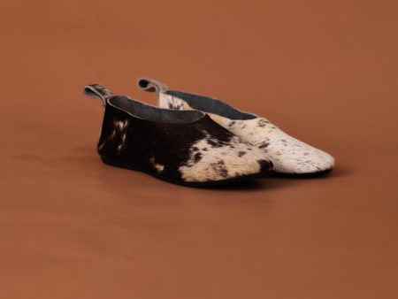 BAKU CALF SKIN BALLET FLAT    WHITE W BROWN Online now