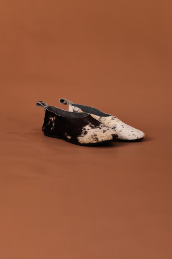 BAKU CALF SKIN BALLET FLAT    WHITE W BROWN Online now