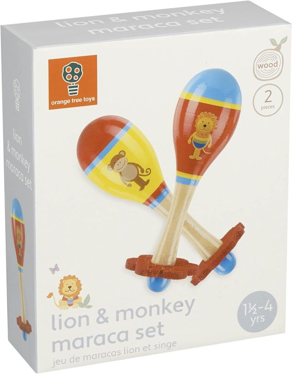 Orange Tree Toys Maracas Set Lion & Monkey Online Sale