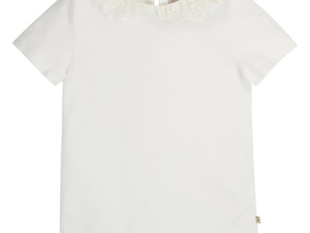 Frugi Ada Collar T-Shirt Soft White on Sale