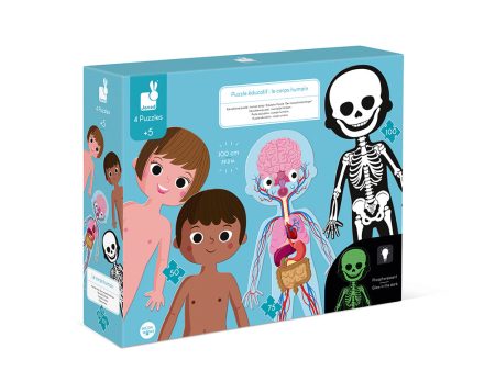 Janod Educational Puzzle Human Body- 4 puzzles on Sale