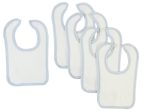 White Bib With Blue Trim (Pack of 5) Online Hot Sale