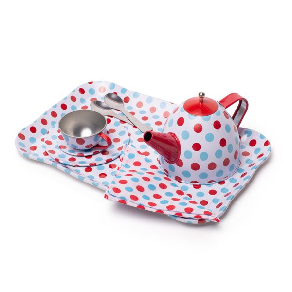 Spotted Tea Set in a Case by Bigjigs Toys US Online Sale